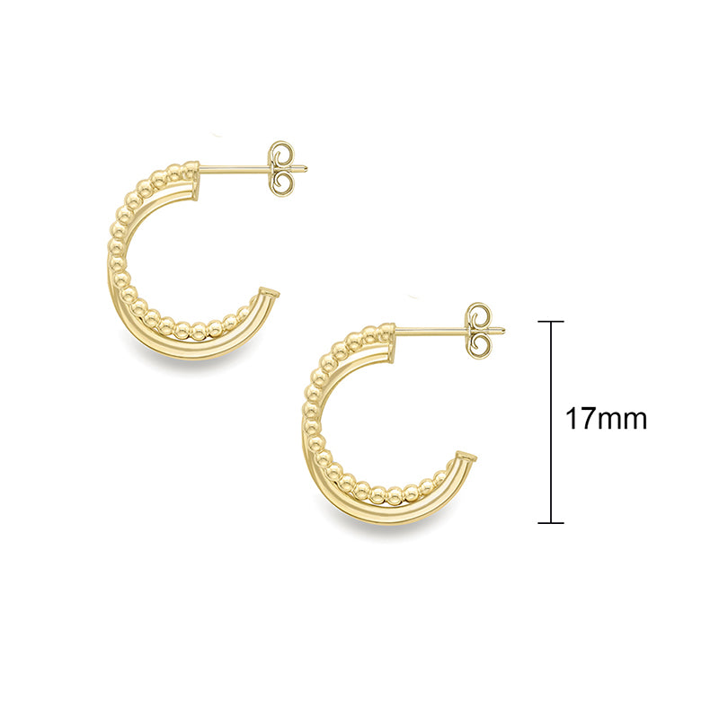 Rocks Beaded Half Hoop Earrings