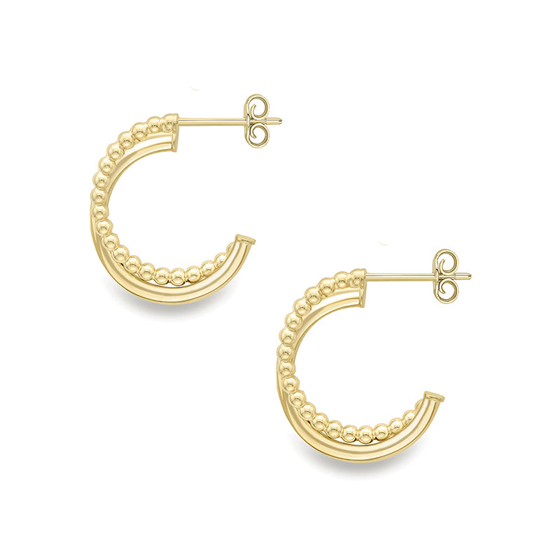 Rocks Beaded Half Hoop Earrings