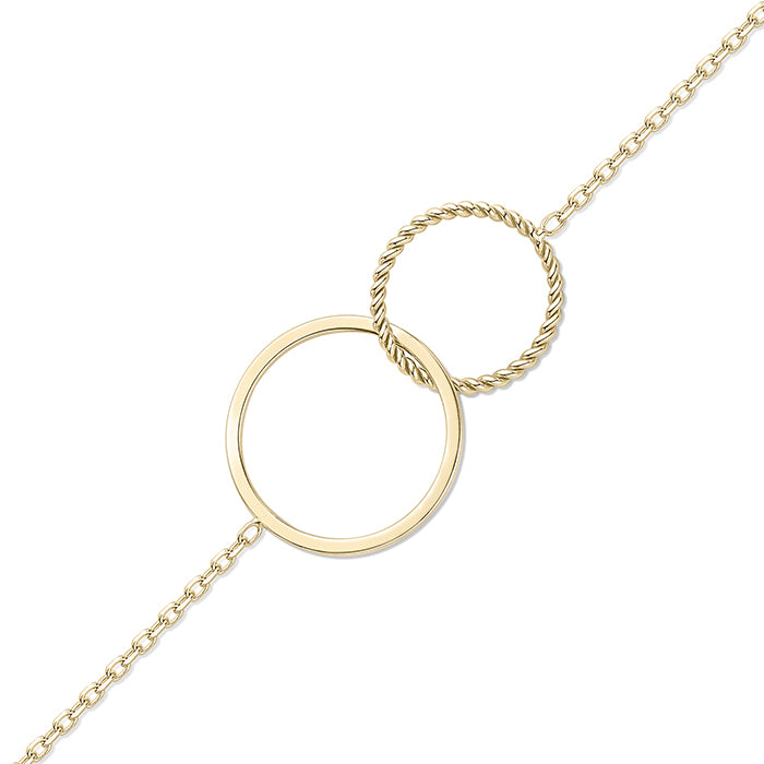 Rocks Interlocking Circle &amp; Chain Bracelet