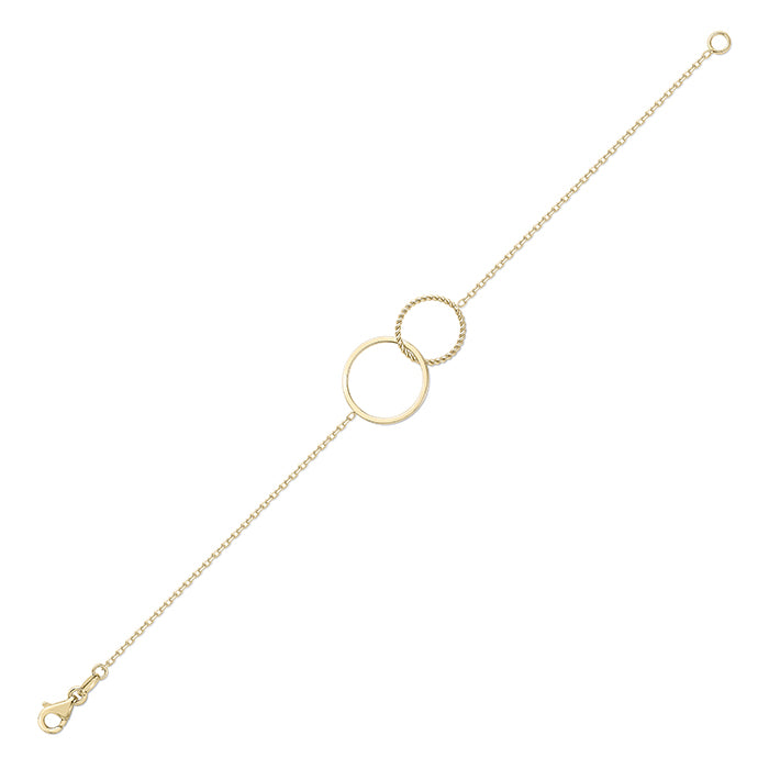 Rocks Interlocking Circle &amp; Chain Bracelet