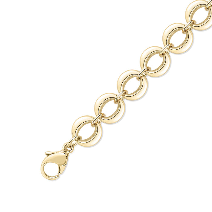 Rocks Flat Domed Round Chain Link Bracelet