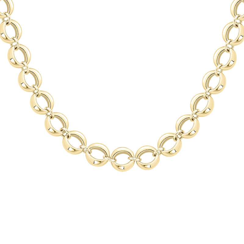 Flat Domed Round Chain Link Necklace