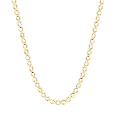 Flat Domed Round Chain Link Necklace