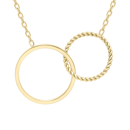 Flat &amp; Twisted Interlocking Circle Necklace