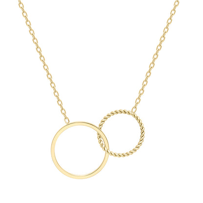 Flat &amp; Twisted Interlocking Circle Necklace