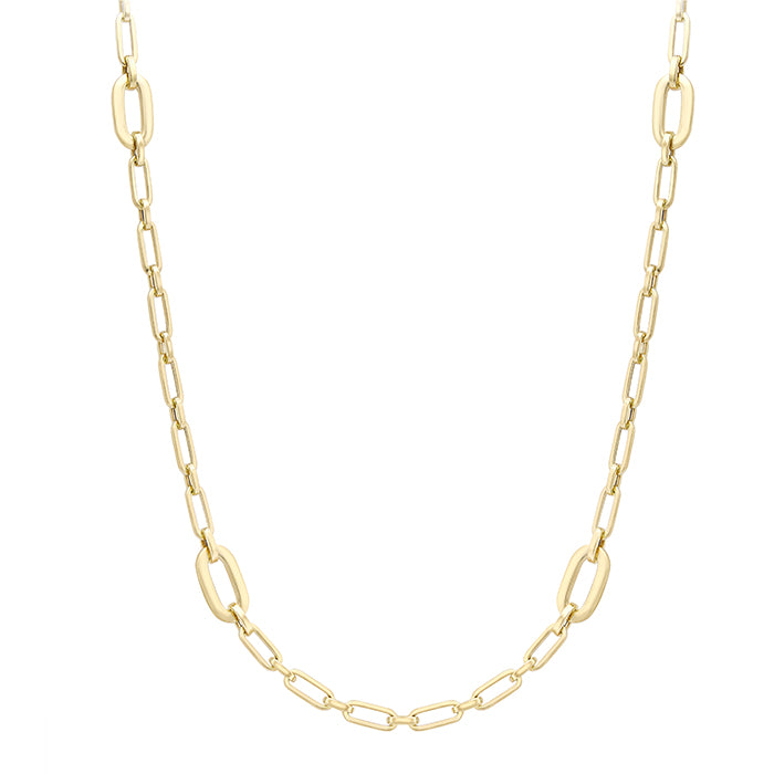 Rocks Big & Small Oval Chain Link Necklace