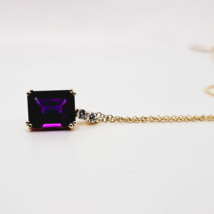 Amethyst &amp; Diamond Pendant