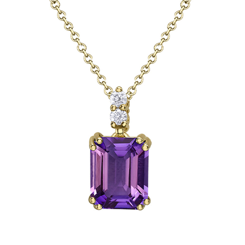 Amethyst &amp; Diamond Pendant