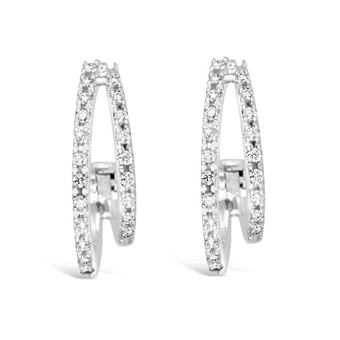 Rocks Diamond Split Hoop Earrings