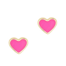 Load image into Gallery viewer, Neon Pink Heart Stud Earrings