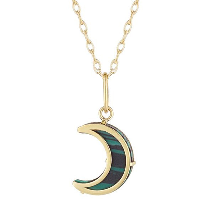 Malachite Moon Pendant