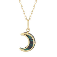 Load image into Gallery viewer, Malachite Moon Pendant