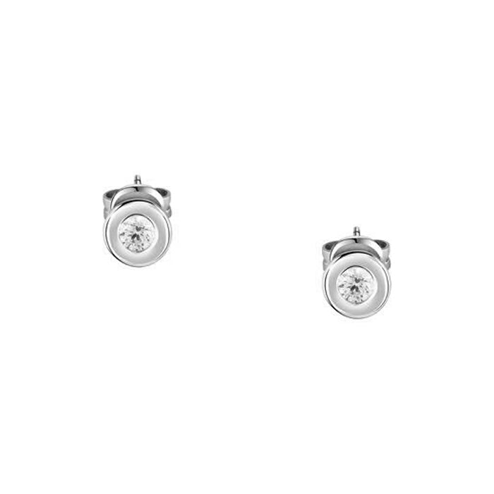 Bezel Diamond Solitaire Stud Earrings