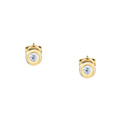 Bezel Set Diamond Diamond Solitaire Stud Earrings