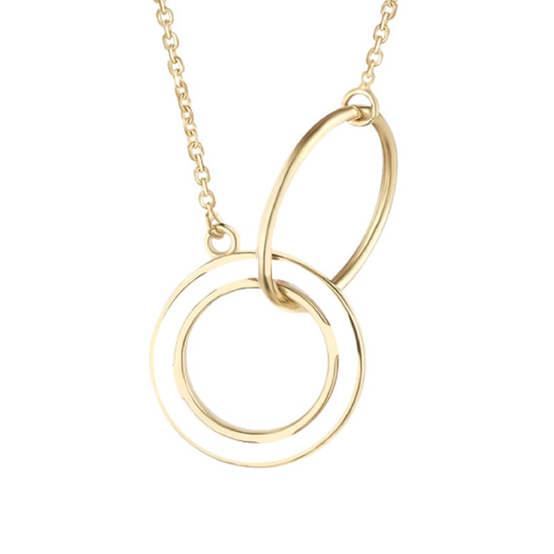 Pearl &amp; Plain Interlocking Circle Necklace