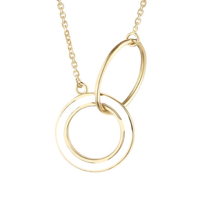 Pearl &amp; Plain Interlocking Circle Necklace