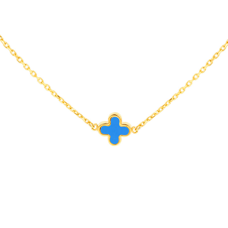 Turquoise Quatrefoil Chain Necklace