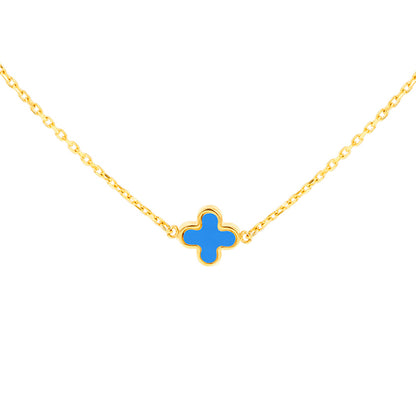 Turquoise Quatrefoil Chain Necklace