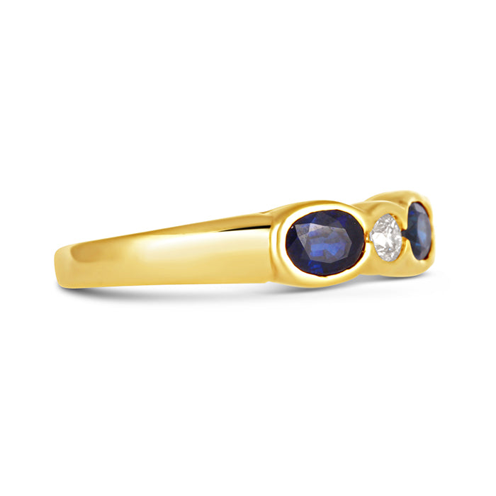 Sapphire &amp; Diamond Five Stone Ring