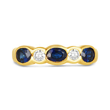 Load image into Gallery viewer, Sapphire &amp; Diamond Five Stone Ring
