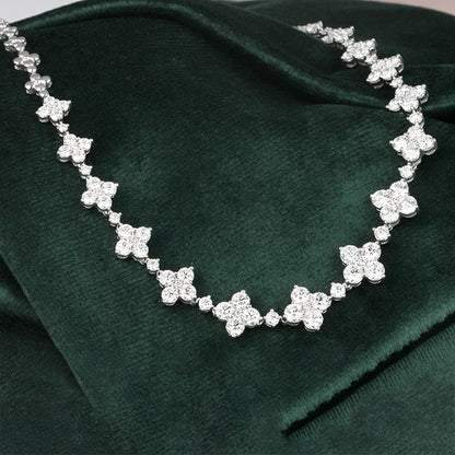 Rocks Diamond Floral Necklace