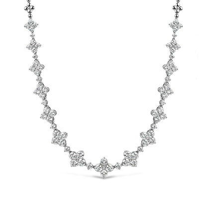 Rocks Diamond Floral Necklace