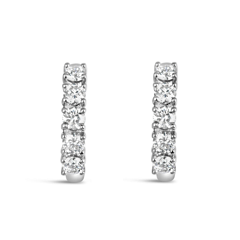 Rocks Diamond Huggie Hoop Earrings 14mm