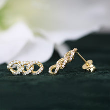 Load image into Gallery viewer, Curb Link Pave Diamond Drop Earrings