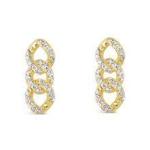 Load image into Gallery viewer, Curb Link Pave Diamond Drop Earrings