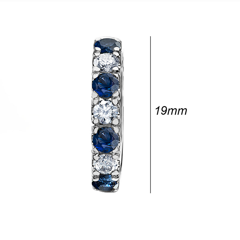 Sapphire &amp; Daimond Hoop Earrings