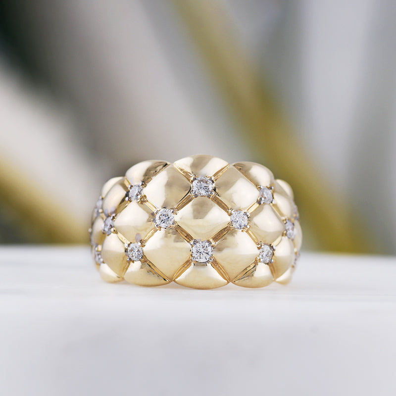 Diamond Quilted Ring