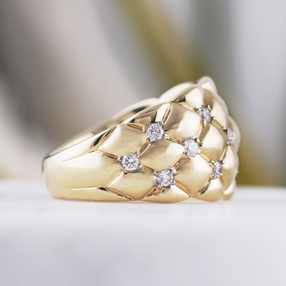 Diamond Quilted Ring