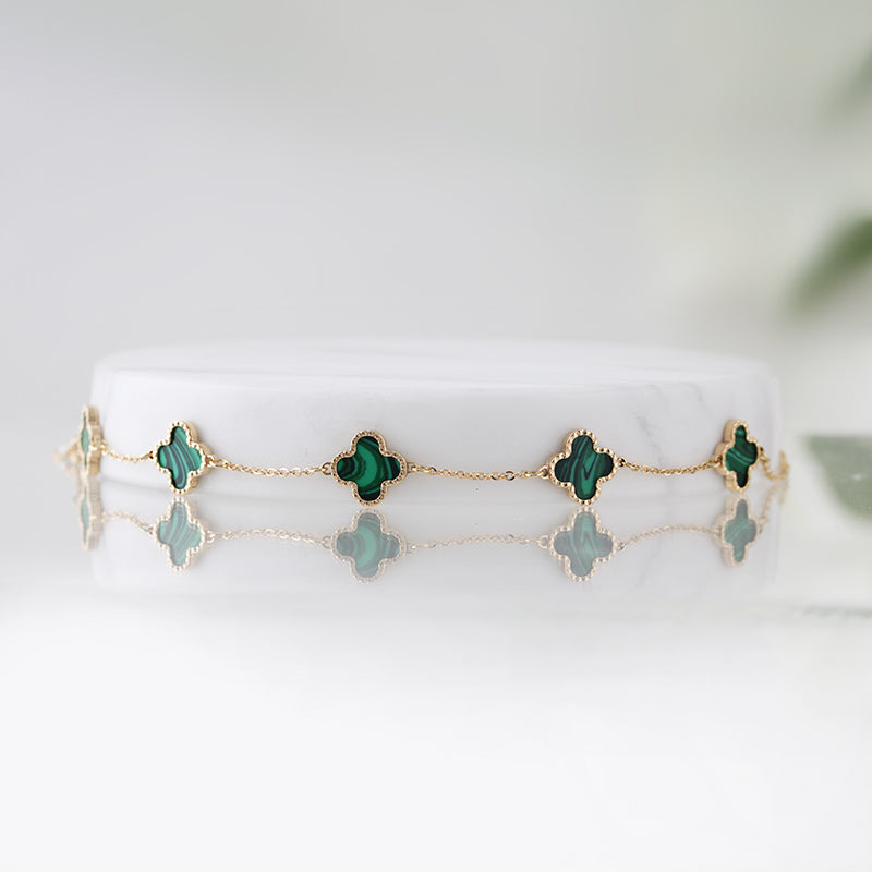 Malachite Quatrefoil Bracelet