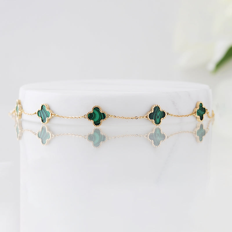 Malachite Quatrefoil Bracelet