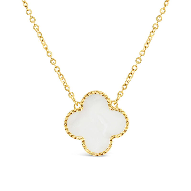 Mother of Pearl Quatrefoil Necklace