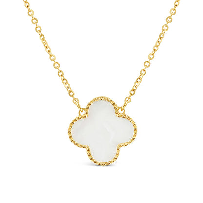 Mother of Pearl Quatrefoil Necklace