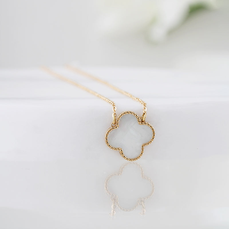 Mother of Pearl Quatrefoil Necklace