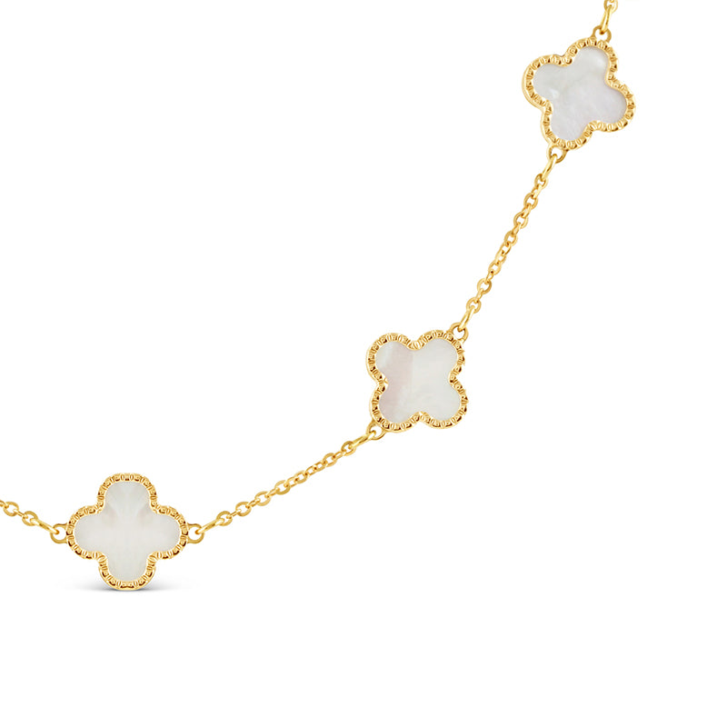 Mother Of Pearl Quatrefoil Chain Bracelet