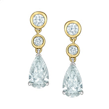 Load image into Gallery viewer, Pear &amp; Round Diamond Drop Earrings
