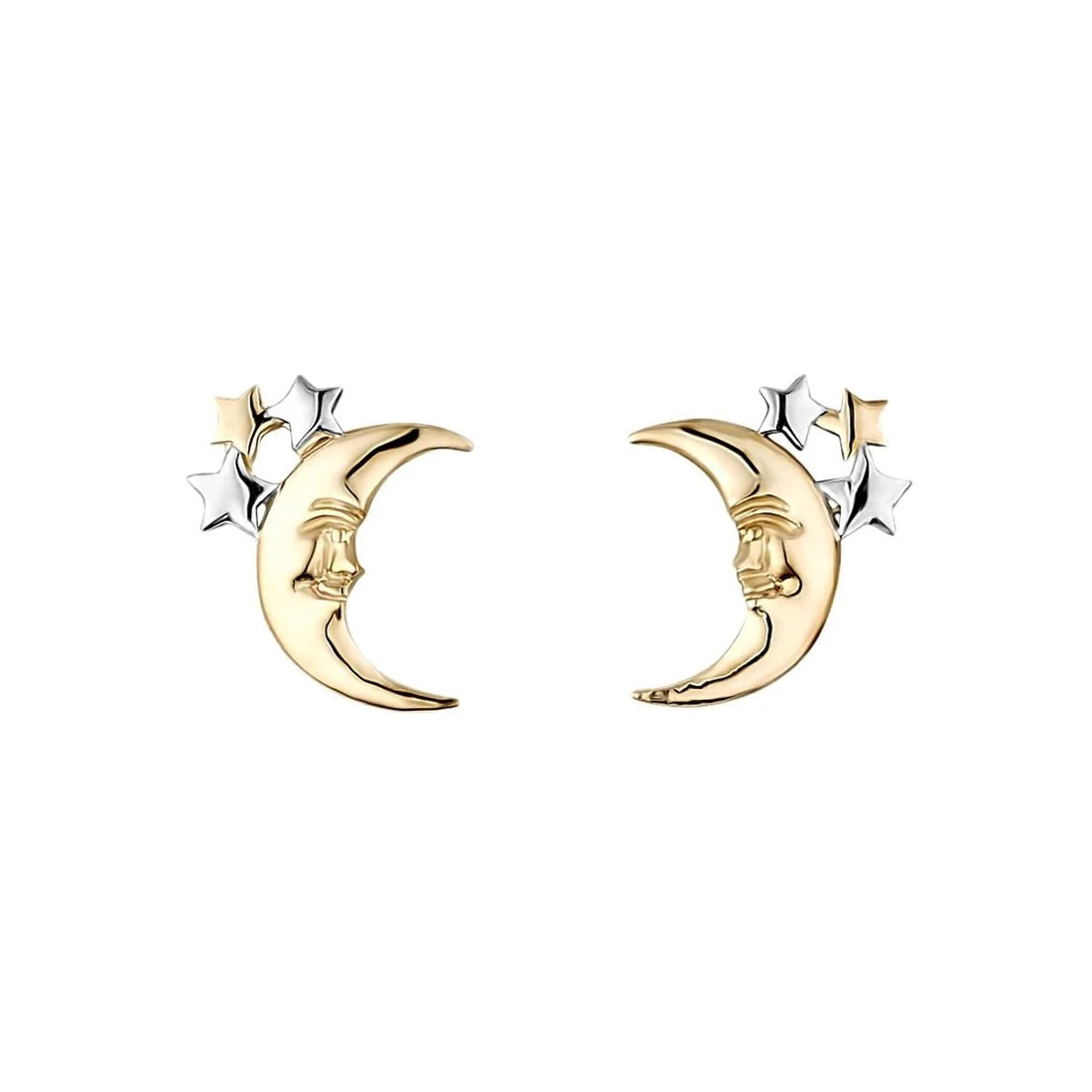 Moon &amp; Stars Stud Earrings