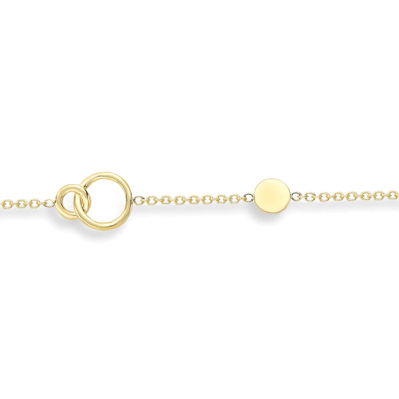 Interlocked Circles &amp; Pebble Station Bracelet