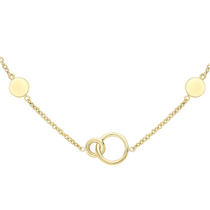 Interlocked Circles &amp; Pebble Station Necklace