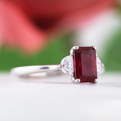 Ruby Diamond Three Stone Dress Ring – Rocks Jewellers