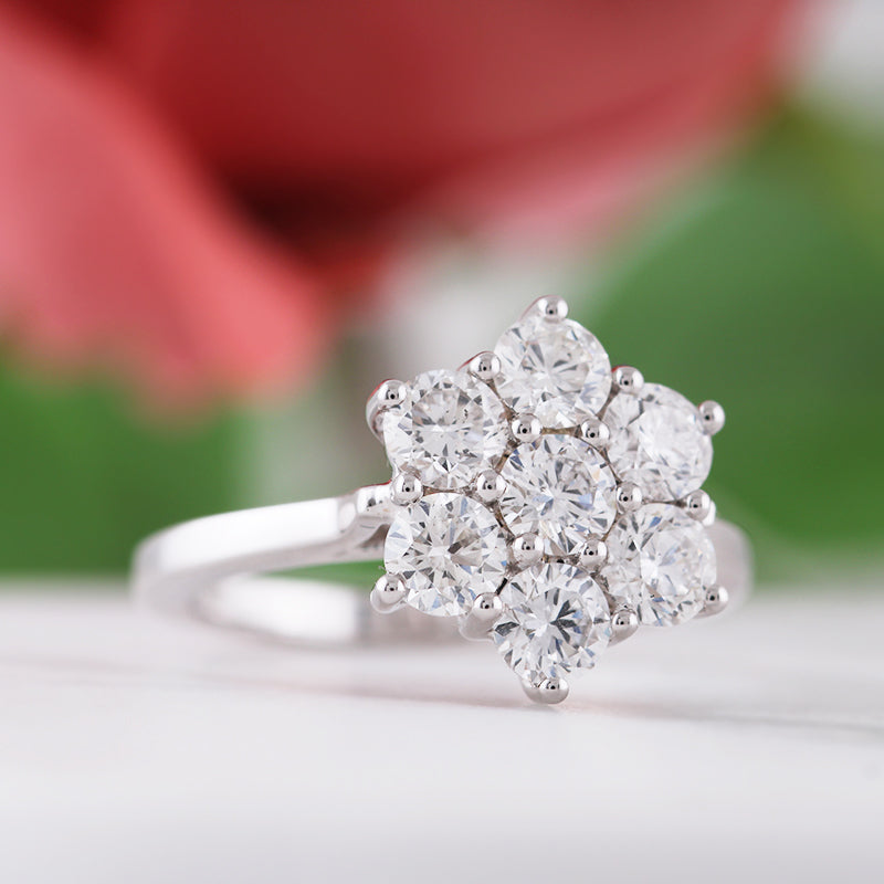 Flower Cluster Diamond Ring