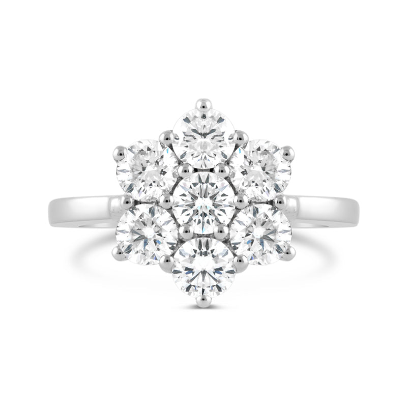 Flower Cluster Diamond Ring