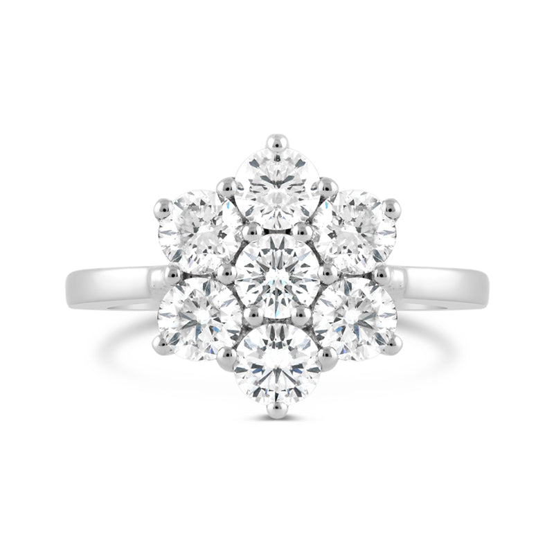 Flower Cluster Diamond Ring