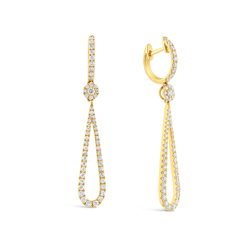 Diamond Teardrop &amp; Hoop Earrings