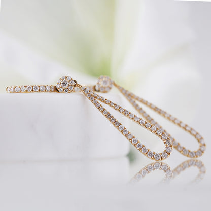 Diamond Teardrop &amp; Hoop Earrings