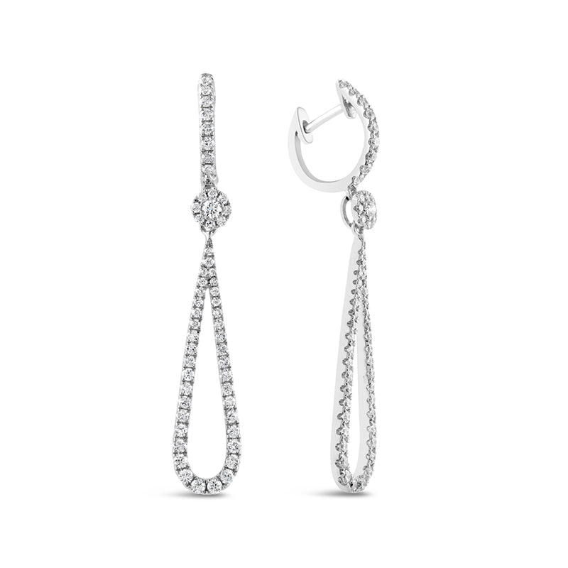 Diamond Teardrop &amp; Hoop Earrings