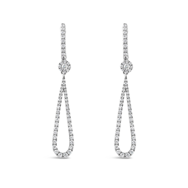 Diamond Teardrop &amp; Hoop Earrings